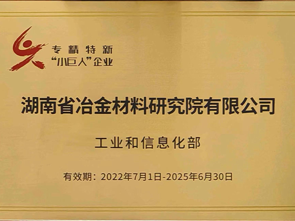 專精特新“小巨人”企業—工業和信息化部